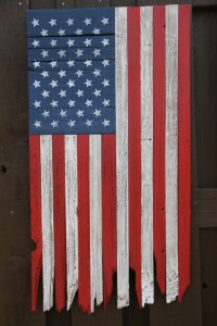 Vertical Rustic American Flag 