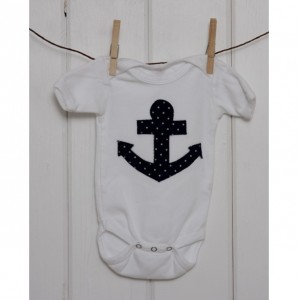Nautical Themed Baby Shower - Nautical Navy Anchor Onesie