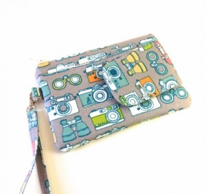 Stocking Stuffer: iPhone Accessories iPhone Wristlet with Retro Camera Fabric Print