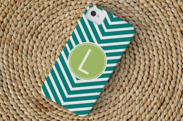 Handmade Personalized Christmas Gifts: Chevron Striped Monogrammed iPhone Case