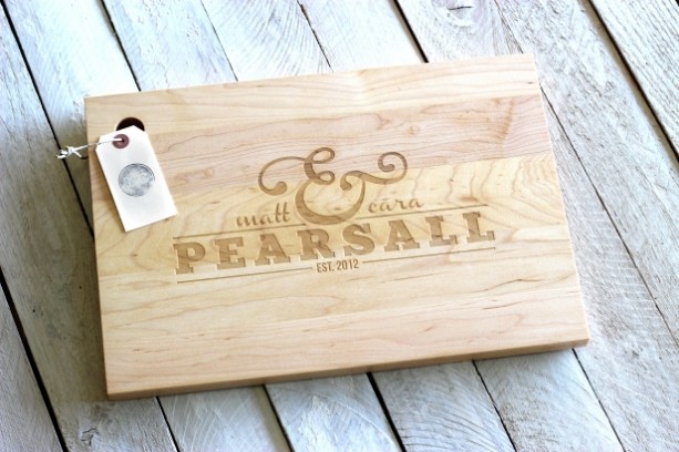 Handmade Personalized Christmas Gifts - Custom Name and Date Cutting Board
