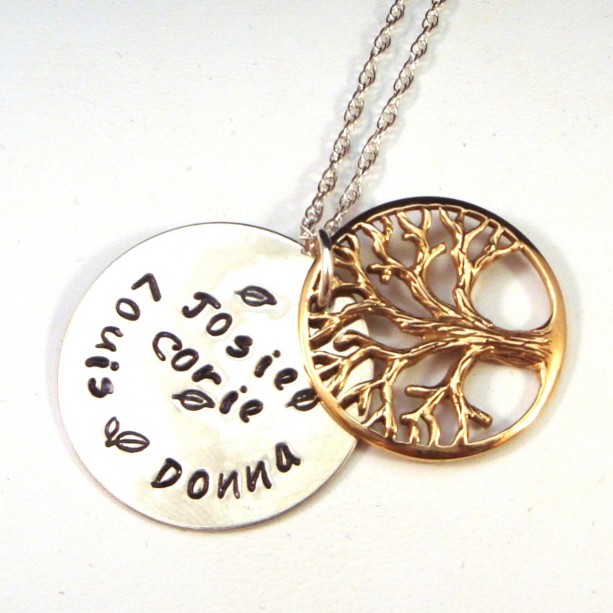 Handmade Personalized christmas gifts - Personalized Tree of Life Necklace