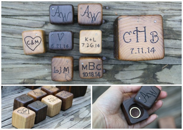 Handmade Personalized Christmas Gifts - Custom Monogrammed Wooden Ring Box