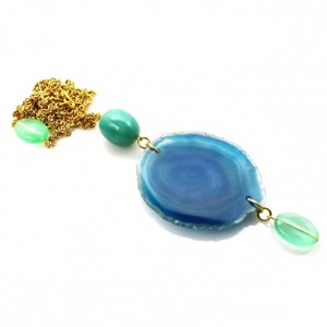 Christmas 2015 Gifts for Her - Blue agate fancy necklace
