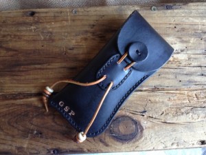 Christmas 2015 Gifts for Him - Handmade Leather Eyeglass Case with custom monogram