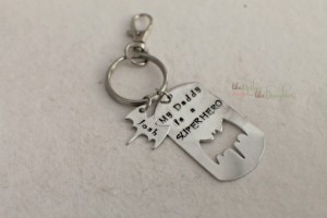 Christmas 2015 Gifts for Him - Personalized Custom Hand Stamped Superhero Key Chain Batman