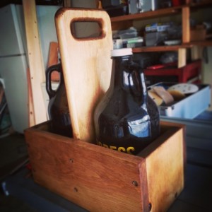 Christmas 2015 Gifts for Him - growler holder wooden beer caddy craft brew