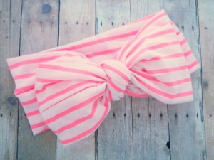 Christmas 2015 Gifts for Kids and Babies - Girl Turban Baby Headband - Baby Turban Headband Pink and White Stripes