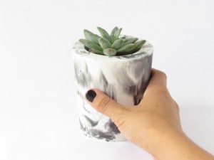Alexandria Ugarte - Ocean and Ink - Christmas 2015 Holiday Gift Guide for Your Girlfriends - Tall Concrete Succulent Planter and Vase - White and Black Marble