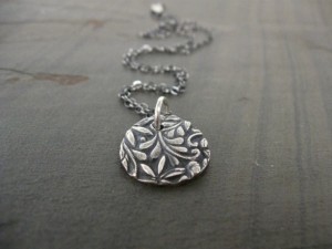 Valentines Gifts for Her - Handmade Gifts American Made Gift Ideas - Wife Gift - Girlfriend Gift - Dainty silver floral medallion necklace 02