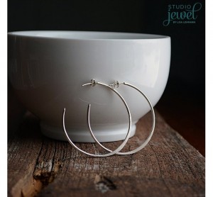 Valentines Gifts for Her - Handmade Gifts American Made Gift Ideas - Wife Gift - Girlfriend Gift - Handcrafted Silver Hoop Earrings