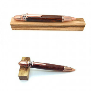 Valentines Gifts for Him - Handmade Gifts American Made Gift Ideas - Husband Gift - Boyfriend Gift - Hand turned Knights Armor pen with copper finish featuring Cocobolo
