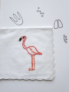 Unique Mother's Day Gifts Under 25 - Embroidered Flamingo Hanky