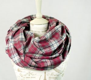 Red Plaid Infinity Scarf-Christmas-2015-Gifts-for-Her-Handmade-USA-Made-Gift-Ideas-For-Her