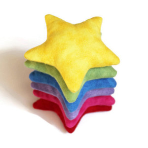 Flannel Star Shaped Rainbow Bean Bags (set of 6) | aftcra