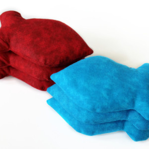 Blue and Red Goldfish Shaped Bean Bags  (set of 6) Crimson Turquoise Child's Toy Homeschool Party Favor (US Shipping Included)